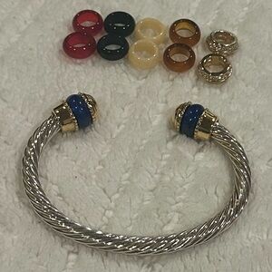 NWOT premier Designs Inc. twisted cable cuff bracelet with multi color changes
